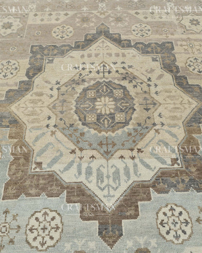 8x10 feet Wool Hand-Knotted Oushak-Inspired Rug | Craftsman Rugs Exclusive