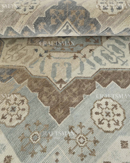 8x10 feet Wool Hand-Knotted Oushak-Inspired Rug | Craftsman Rugs Exclusive