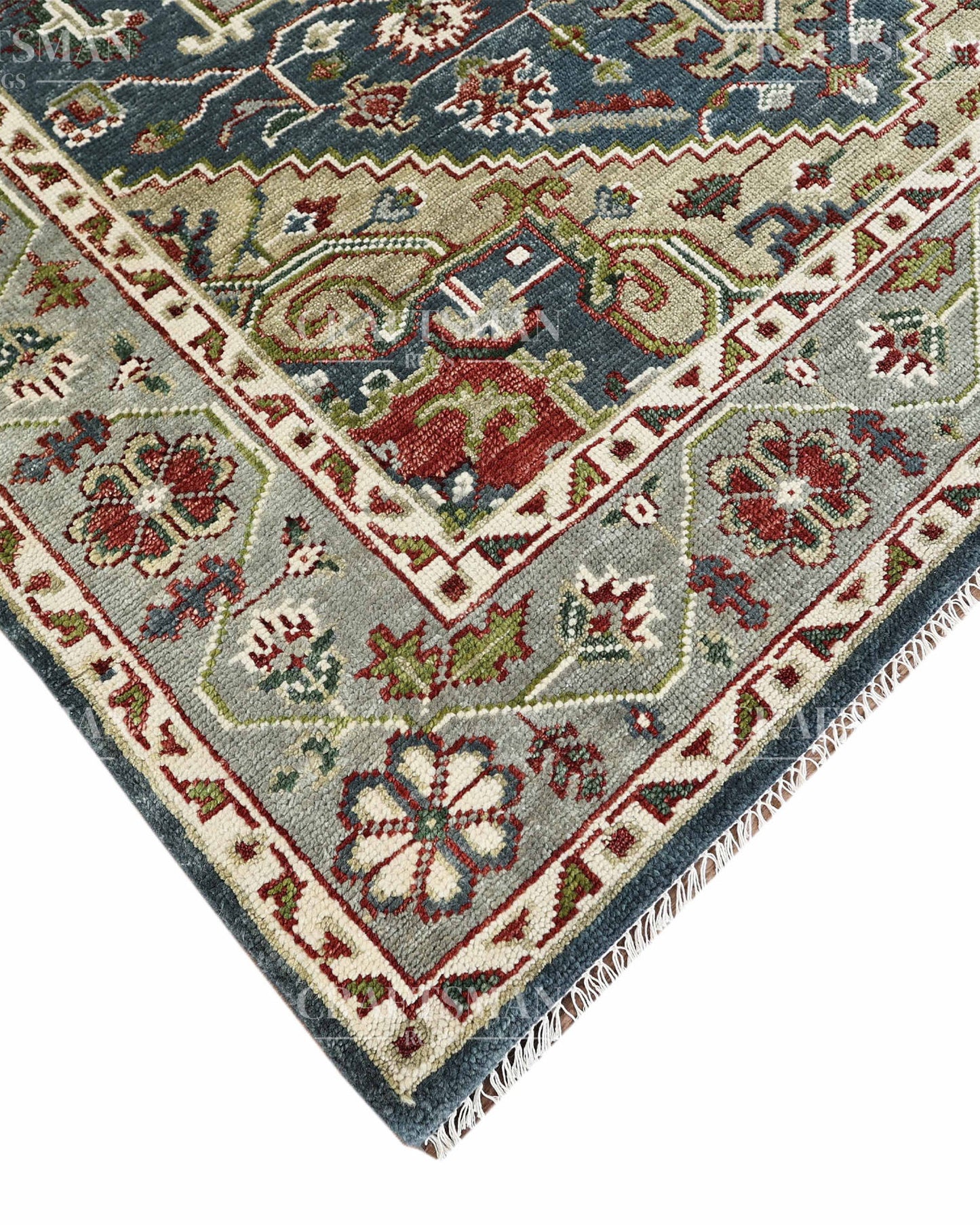 8x10 feet Wool Hand-Knotted Oushak-Inspired Rug | Craftsman Rugs Exclusive
