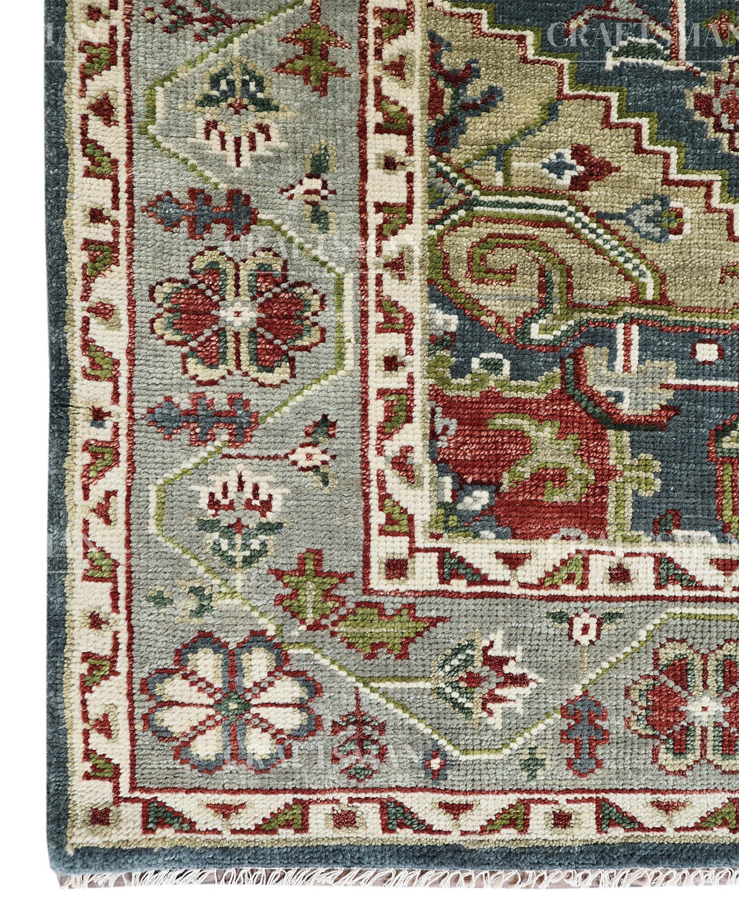 8x10 feet Wool Hand-Knotted Oushak-Inspired Rug | Craftsman Rugs Exclusive
