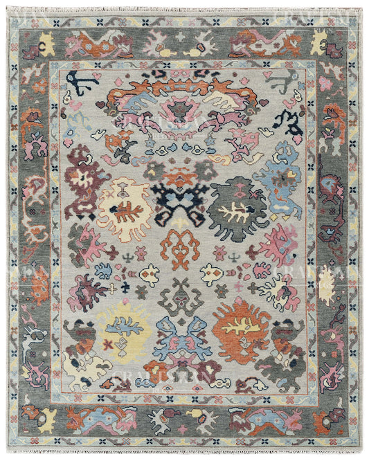 8x10 feet Wool Hand-Knotted Oushak-Inspired Rug | Craftsman Rugs Exclusive
