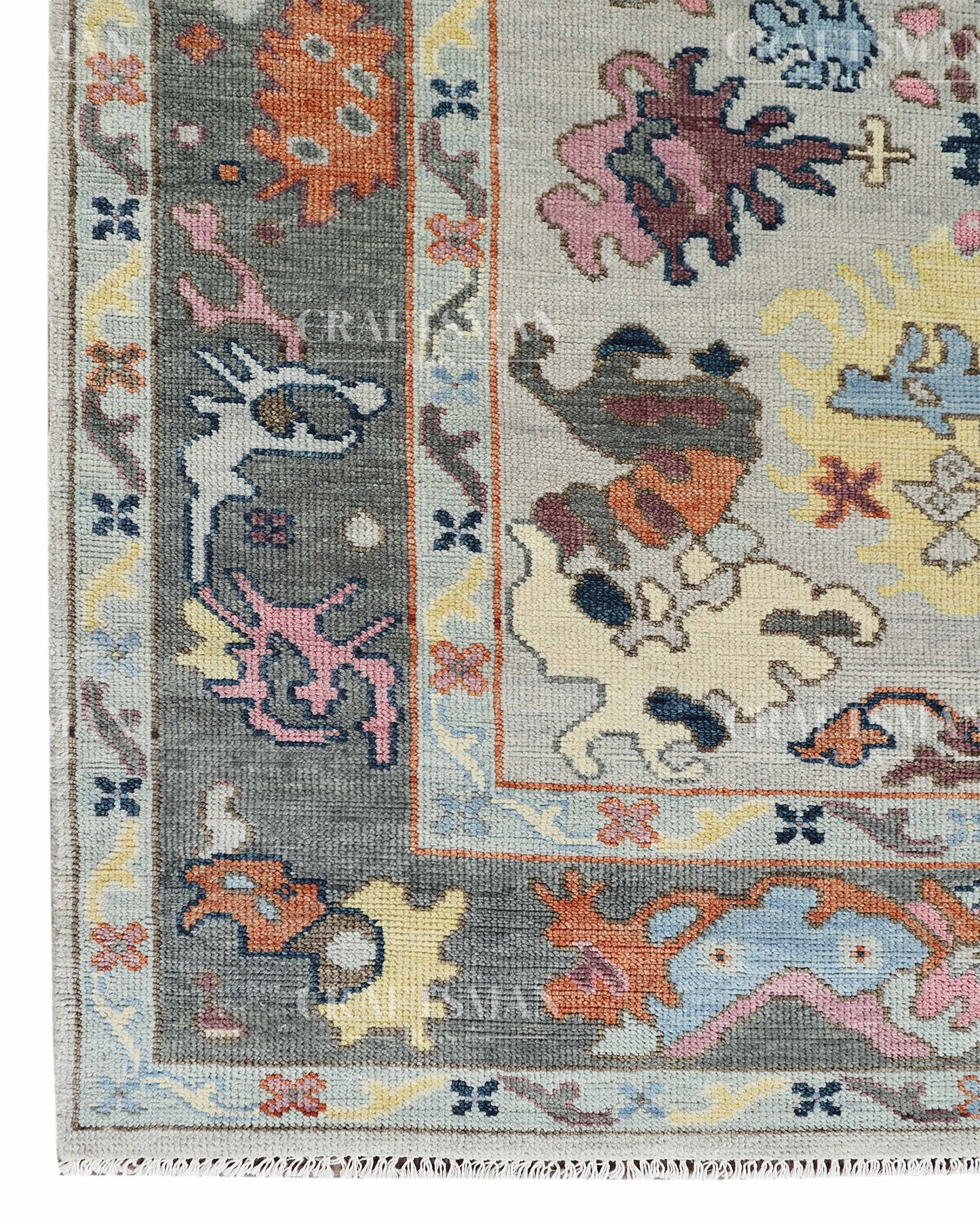 8x10 feet Wool Hand-Knotted Oushak-Inspired Rug | Craftsman Rugs Exclusive