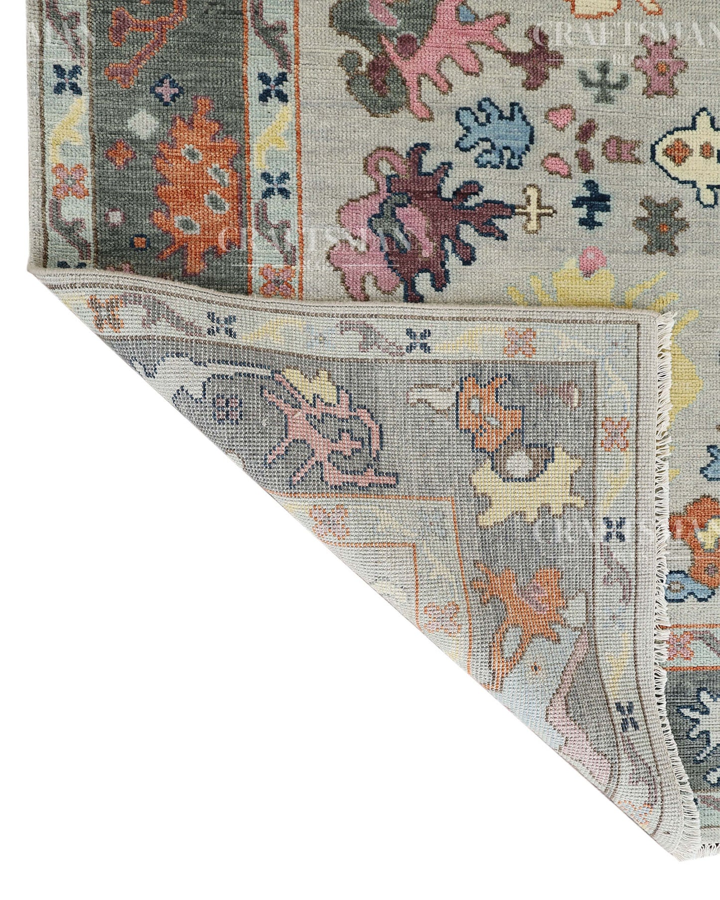 8x10 feet Wool Hand-Knotted Oushak-Inspired Rug | Craftsman Rugs Exclusive