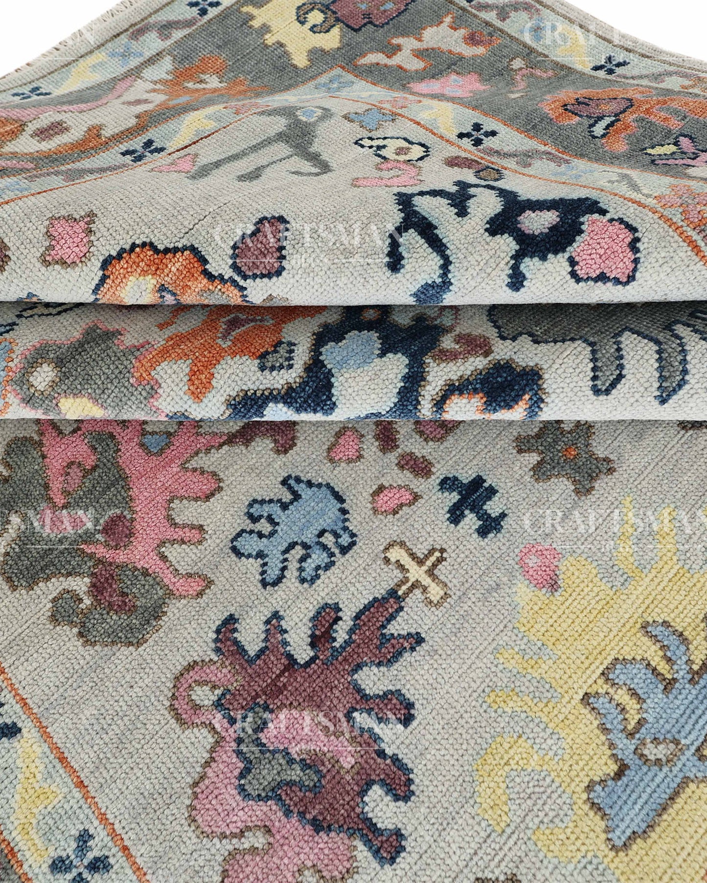 8x10 feet Wool Hand-Knotted Oushak-Inspired Rug | Craftsman Rugs Exclusive