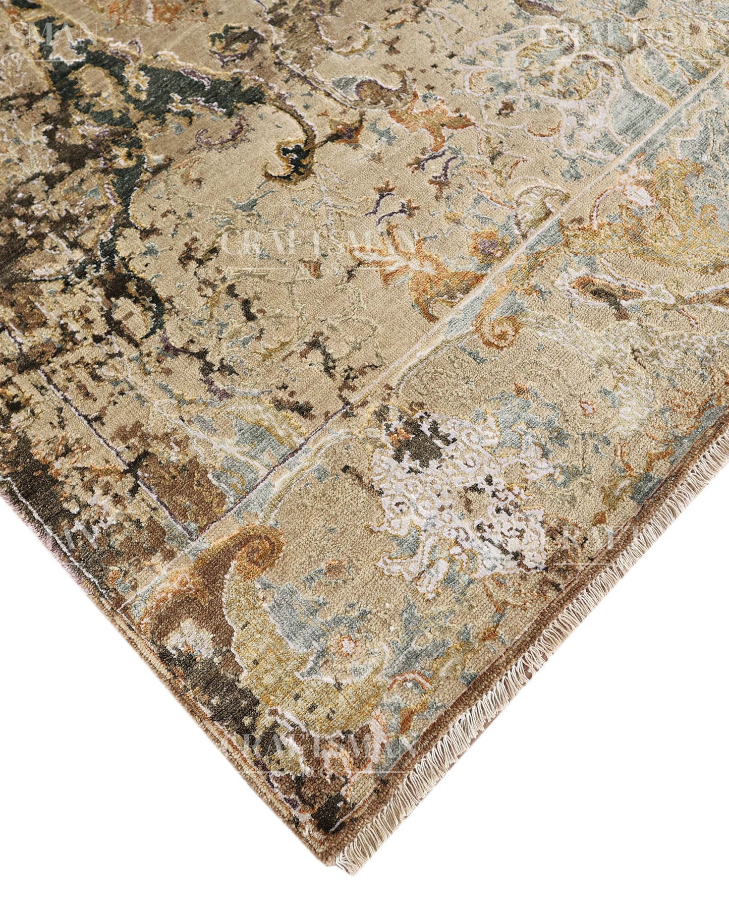 8x10 feet Vintage Hand-Knotted Wool Rug | One-of-a-Kind | Craftsman Rugs