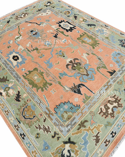 8x10 feet Wool Hand-Knotted Oushak-Inspired Rug | Craftsman Rugs Exclusive