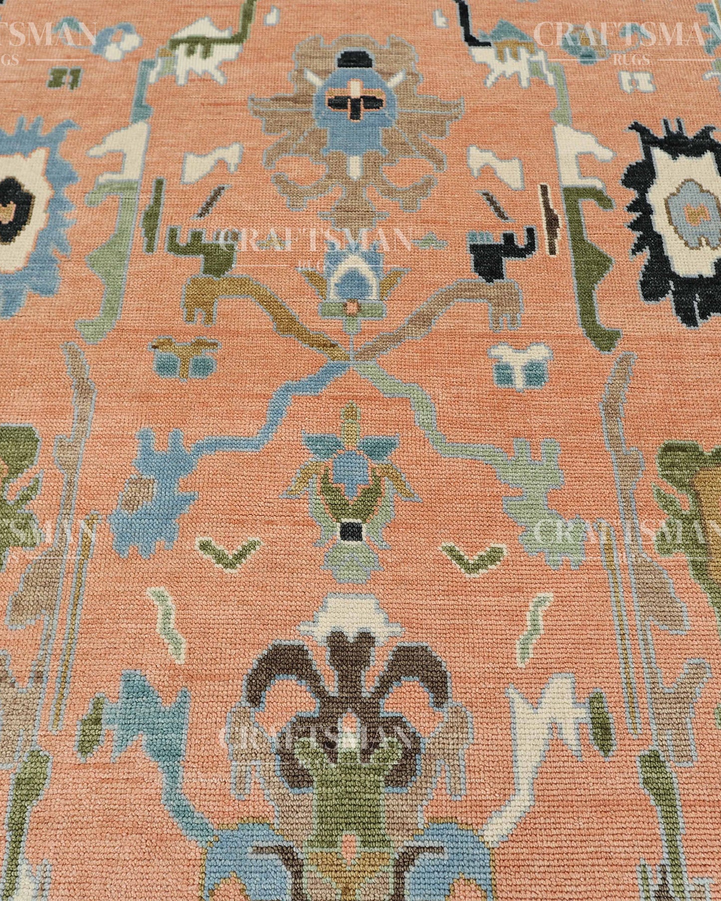 8x10 feet Wool Hand-Knotted Oushak-Inspired Rug | Craftsman Rugs Exclusive