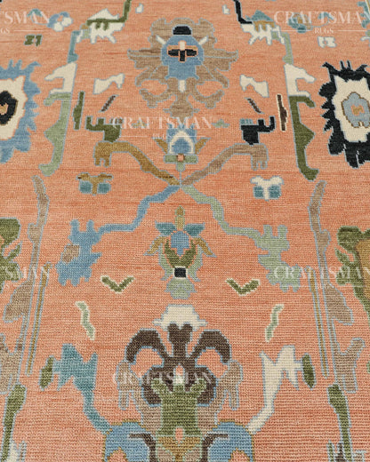 8x10 feet Wool Hand-Knotted Oushak-Inspired Rug | Craftsman Rugs Exclusive