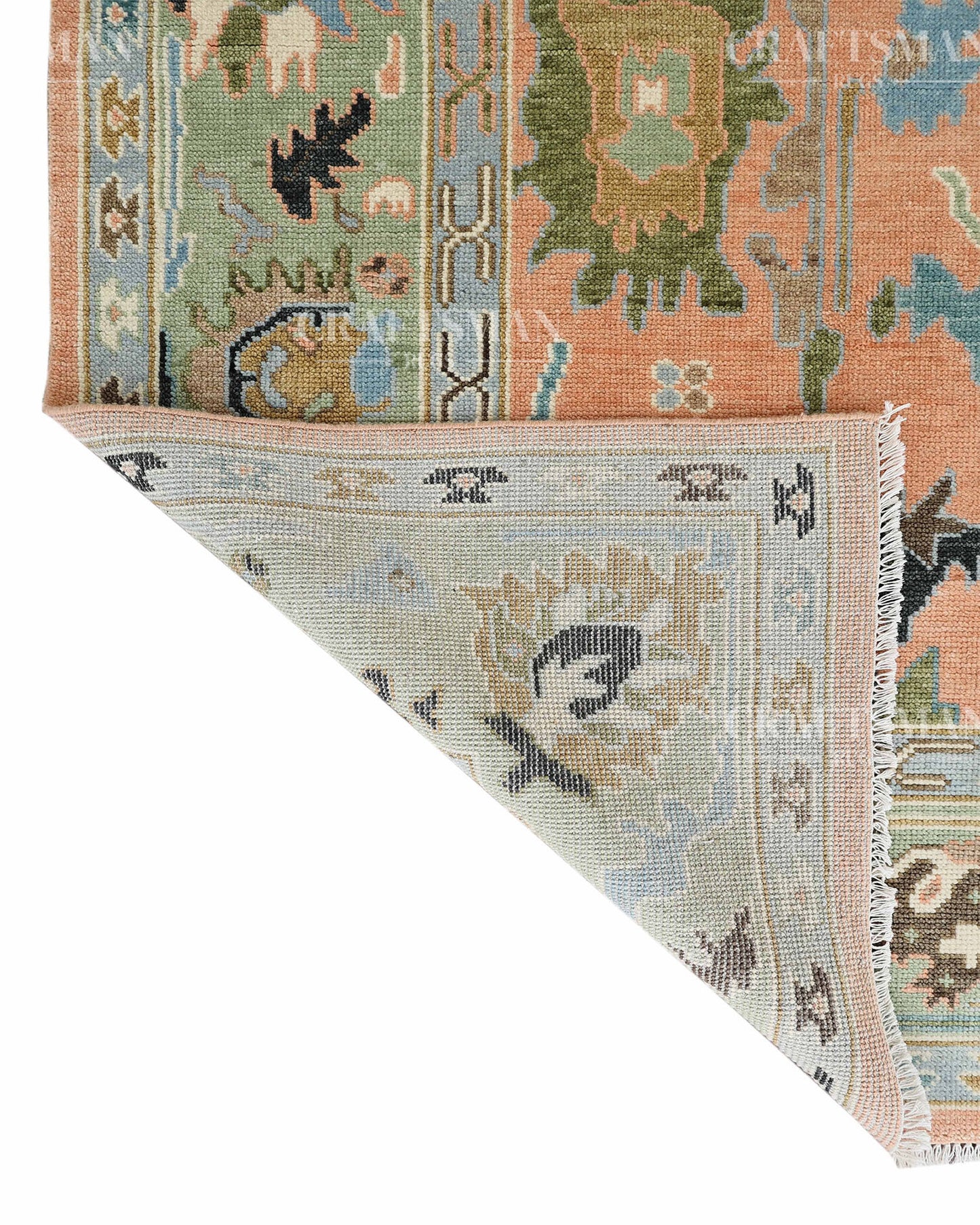 8x10 feet Wool Hand-Knotted Oushak-Inspired Rug | Craftsman Rugs Exclusive