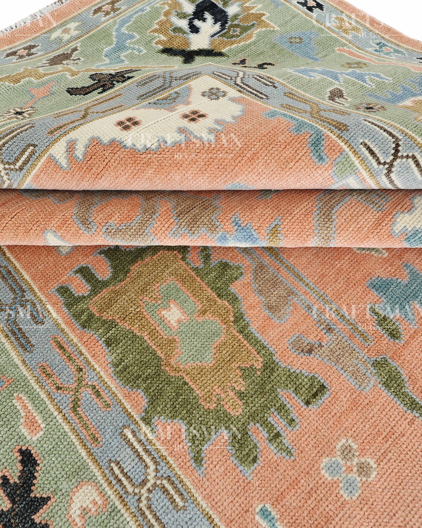 8x10 feet Wool Hand-Knotted Oushak-Inspired Rug | Craftsman Rugs Exclusive