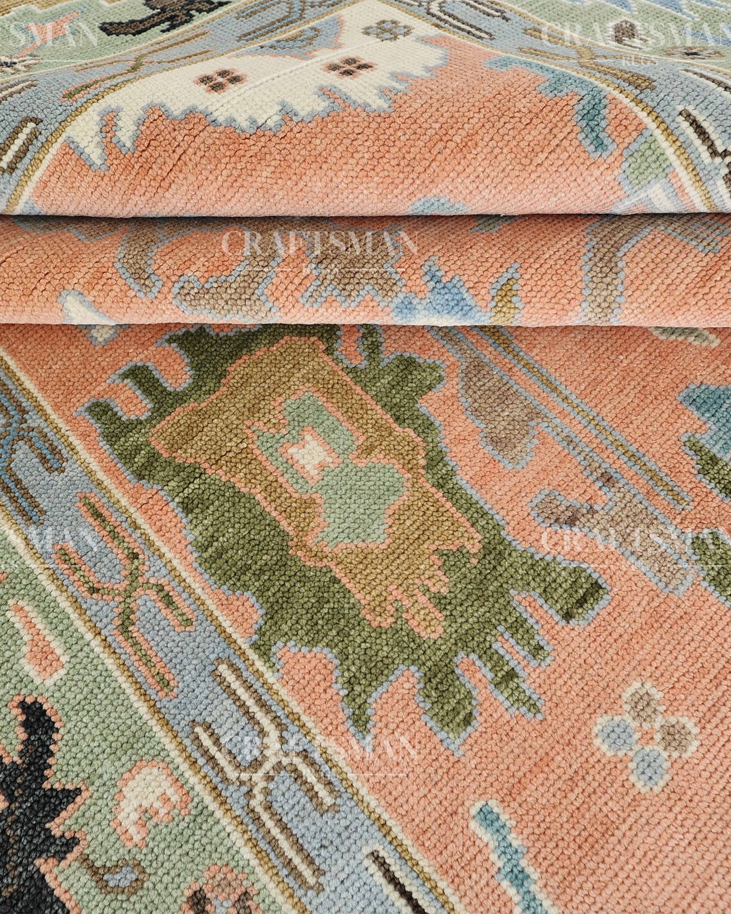 8x10 feet Wool Hand-Knotted Oushak-Inspired Rug | Craftsman Rugs Exclusive