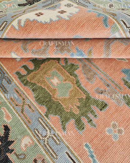 8x10 feet Wool Hand-Knotted Oushak-Inspired Rug | Craftsman Rugs Exclusive