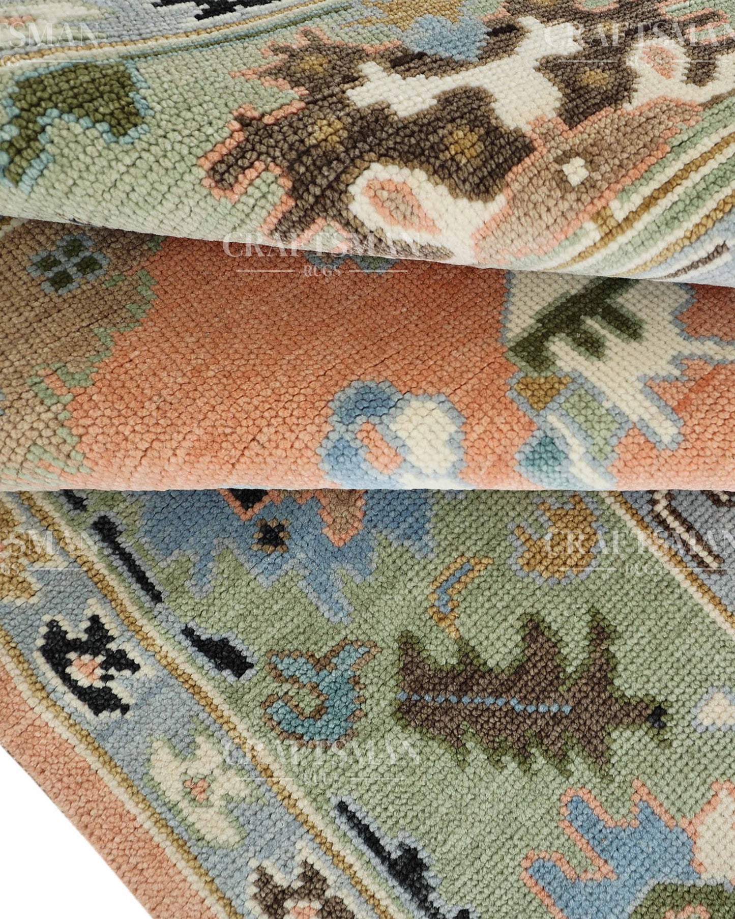 8x10 feet Wool Hand-Knotted Oushak-Inspired Rug | Craftsman Rugs Exclusive