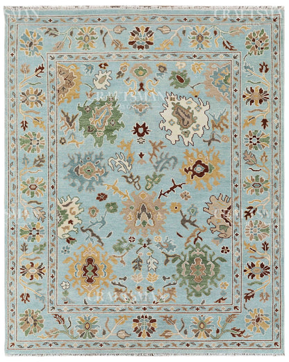 8x10 feet Wool Hand-Knotted Oushak-Inspired Rug | Craftsman Rugs Exclusive