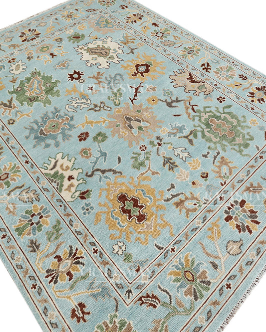 8x10 feet Wool Hand-Knotted Oushak-Inspired Rug | Craftsman Rugs Exclusive
