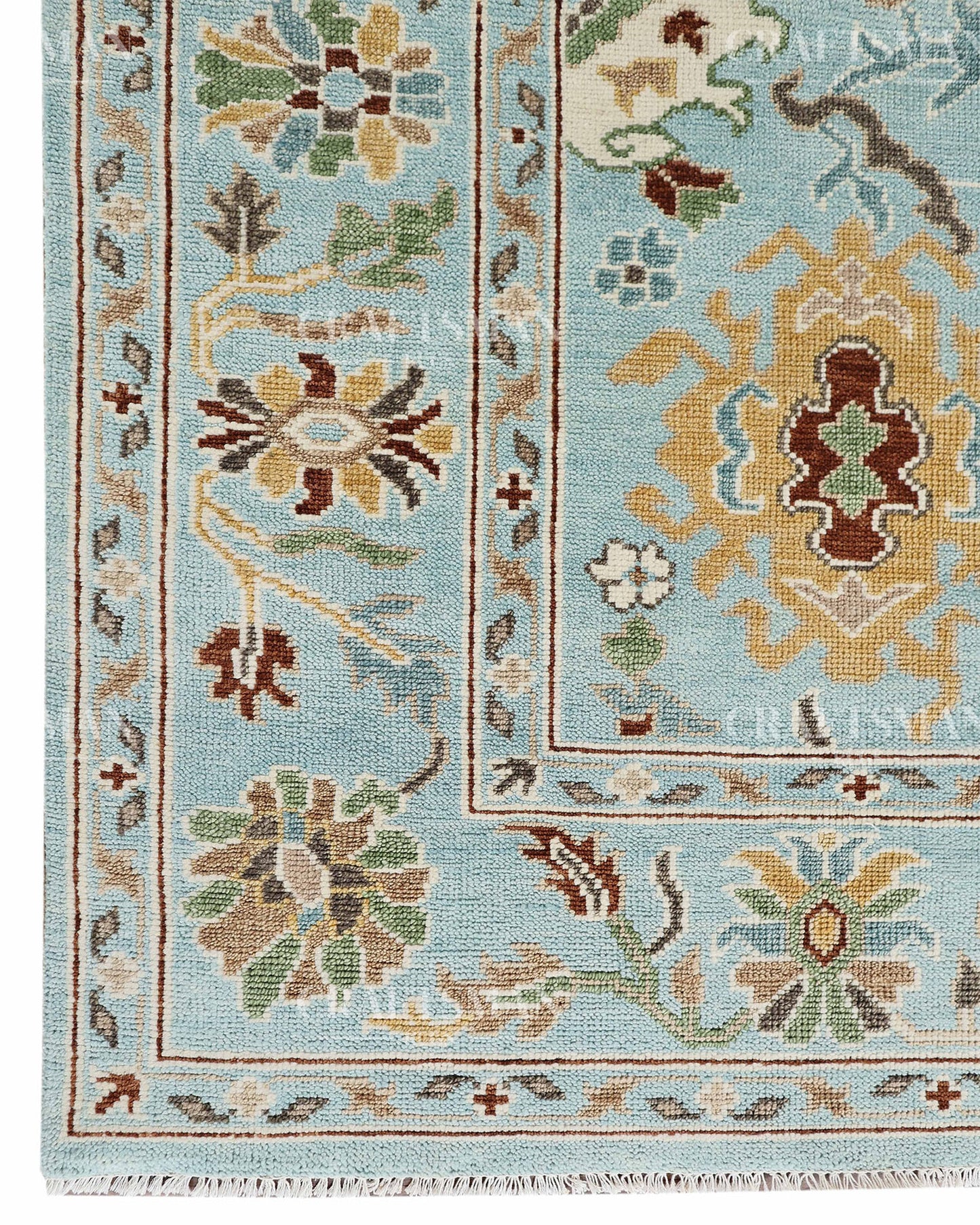 8x10 feet Wool Hand-Knotted Oushak-Inspired Rug | Craftsman Rugs Exclusive