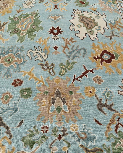 8x10 feet Wool Hand-Knotted Oushak-Inspired Rug | Craftsman Rugs Exclusive