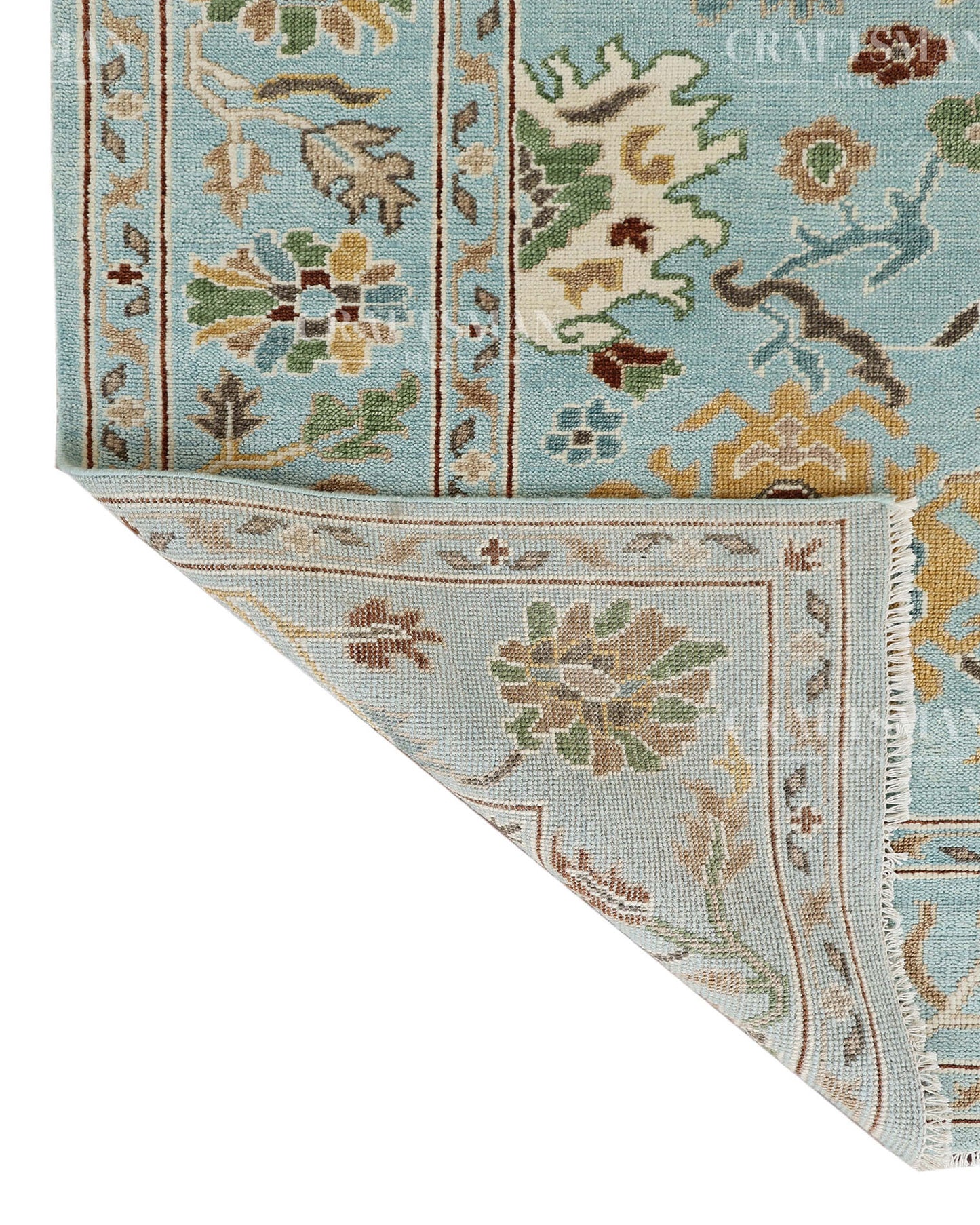 8x10 feet Wool Hand-Knotted Oushak-Inspired Rug | Craftsman Rugs Exclusive