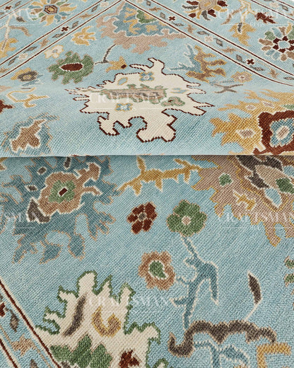 8x10 feet Wool Hand-Knotted Oushak-Inspired Rug | Craftsman Rugs Exclusive