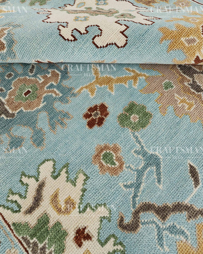 8x10 feet Wool Hand-Knotted Oushak-Inspired Rug | Craftsman Rugs Exclusive