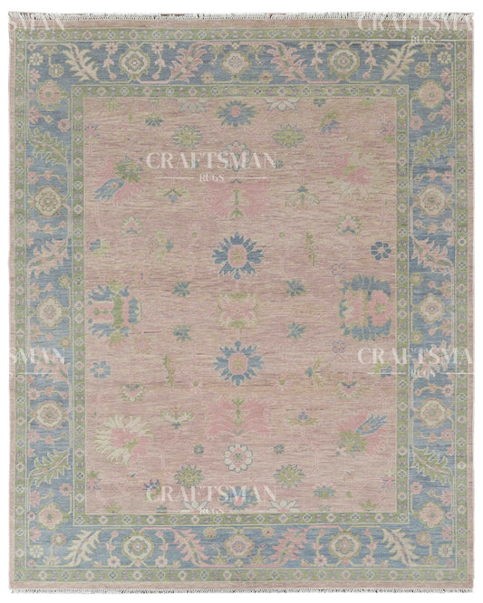 8x10 feet Wool Hand-Knotted Oushak-Inspired Rug | Craftsman Rugs Exclusive