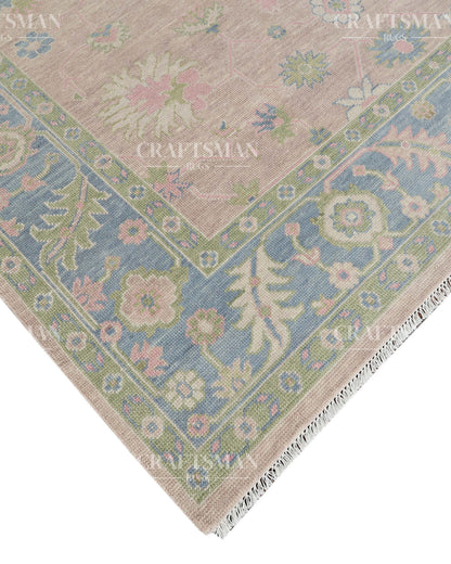 8x10 feet Wool Hand-Knotted Oushak-Inspired Rug | Craftsman Rugs Exclusive