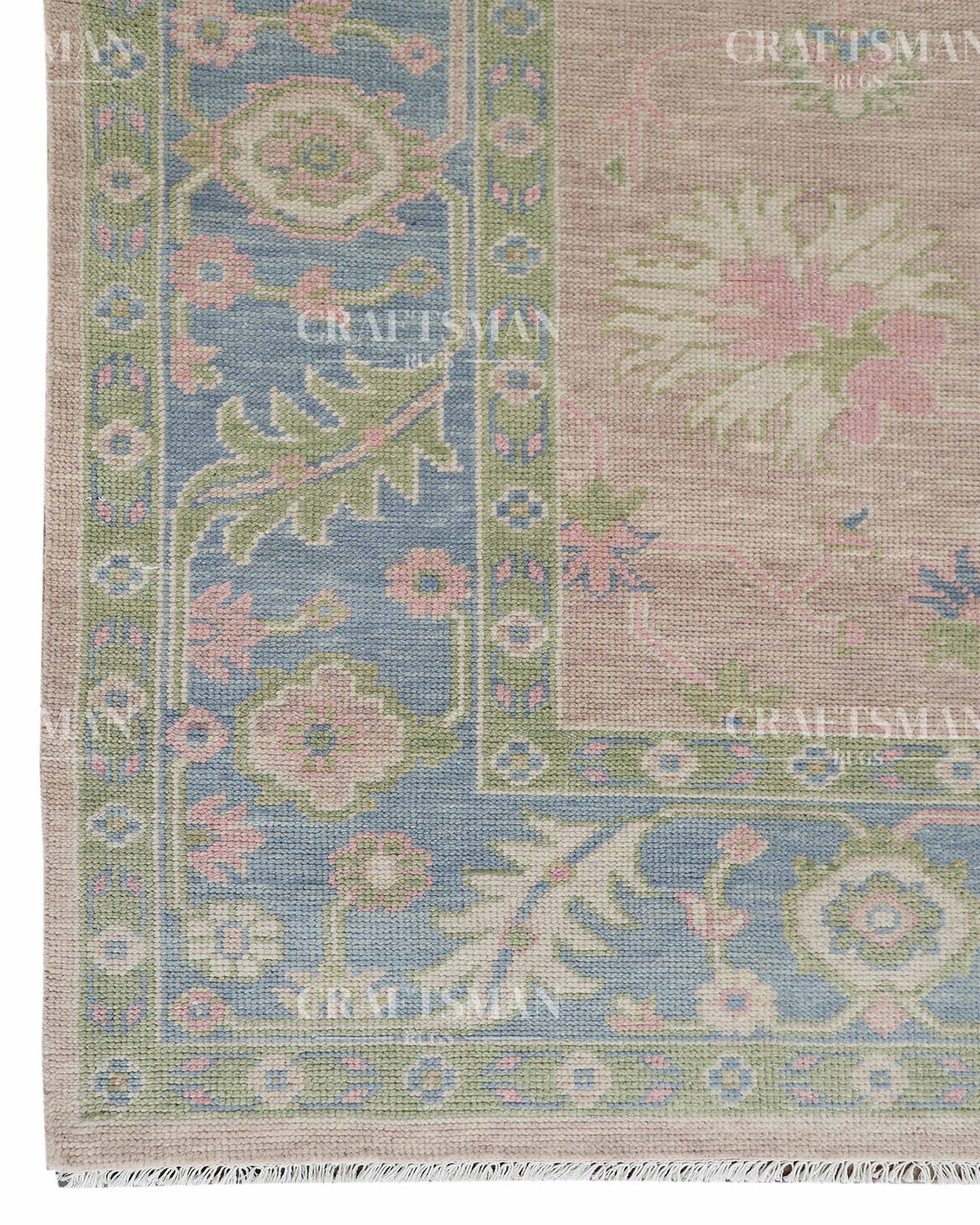 8x10 feet Wool Hand-Knotted Oushak-Inspired Rug | Craftsman Rugs Exclusive