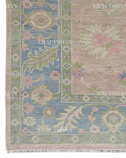 8x10 feet Wool Hand-Knotted Oushak-Inspired Rug | Craftsman Rugs Exclusive