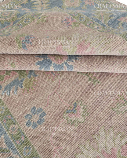 8x10 feet Wool Hand-Knotted Oushak-Inspired Rug | Craftsman Rugs Exclusive