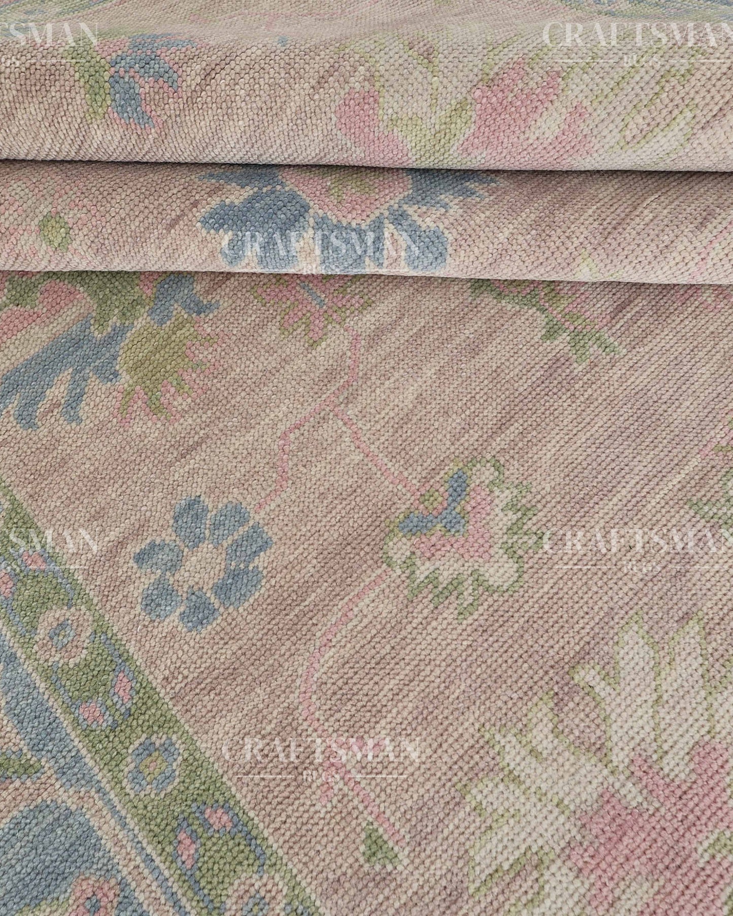 8x10 feet Wool Hand-Knotted Oushak-Inspired Rug | Craftsman Rugs Exclusive