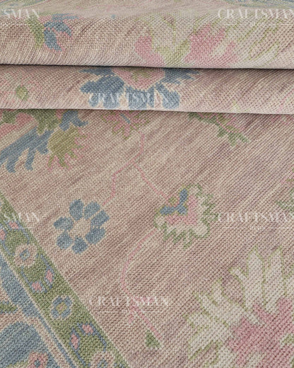 8x10 feet Wool Hand-Knotted Oushak-Inspired Rug | Craftsman Rugs Exclusive