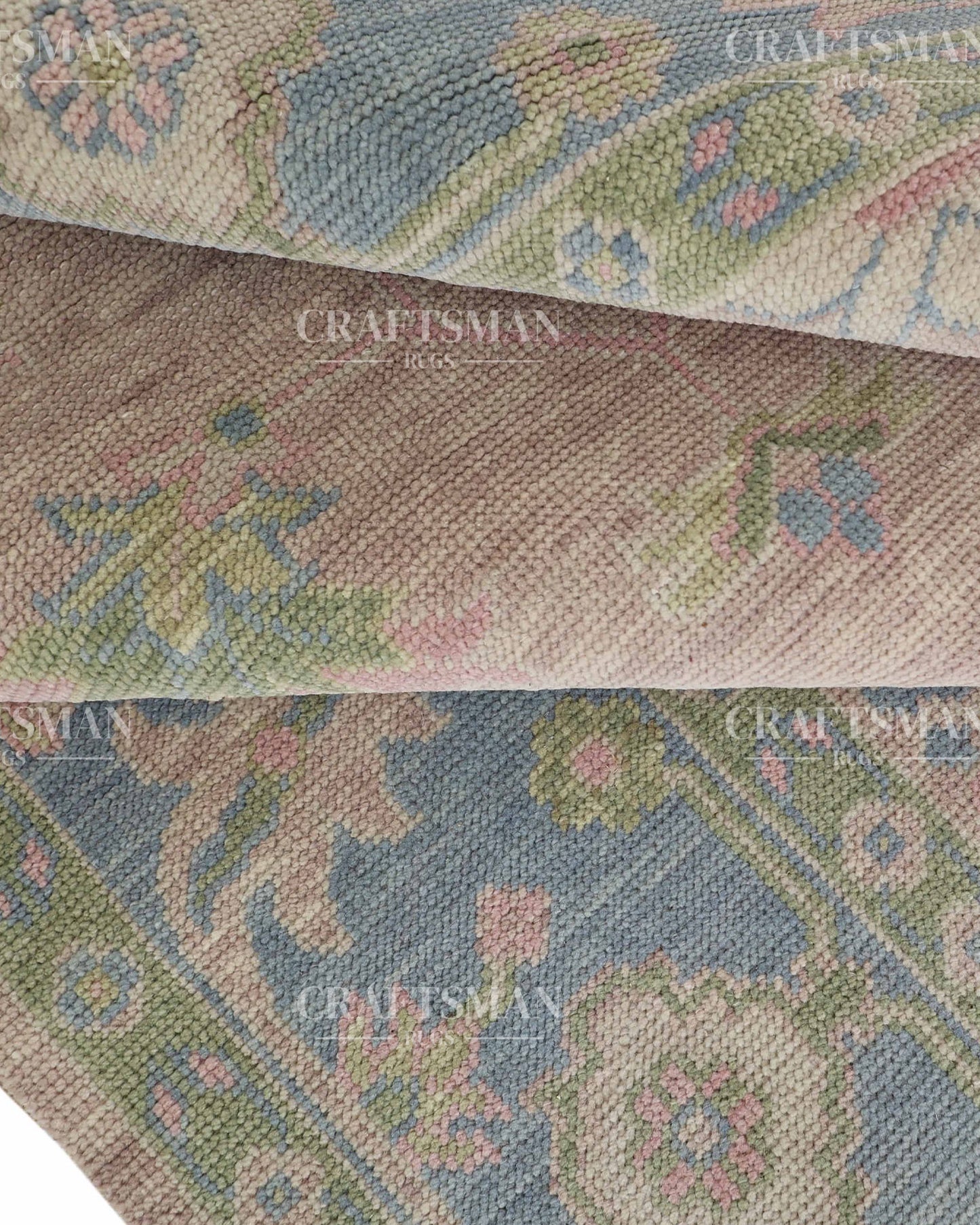 8x10 feet Wool Hand-Knotted Oushak-Inspired Rug | Craftsman Rugs Exclusive