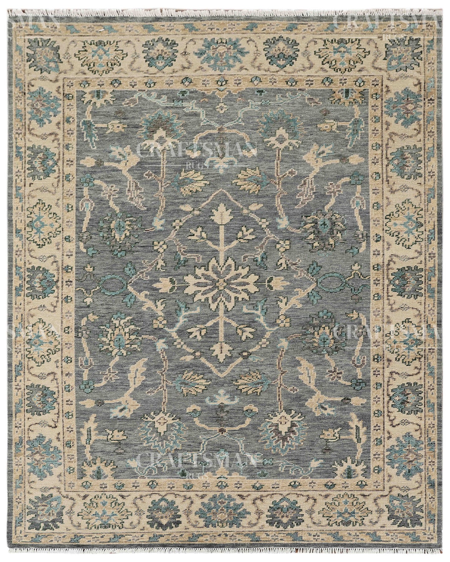 8x10 feet Wool Hand-Knotted Oushak-Inspired Rug | Craftsman Rugs Exclusive