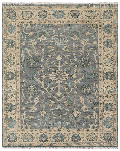 8x10 feet Wool Hand-Knotted Oushak-Inspired Rug | Craftsman Rugs Exclusive