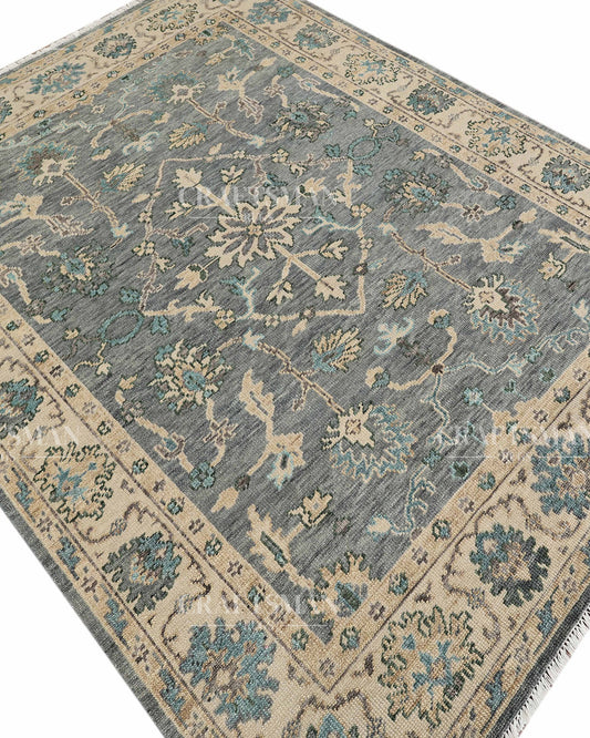 8x10 feet Wool Hand-Knotted Oushak-Inspired Rug | Craftsman Rugs Exclusive