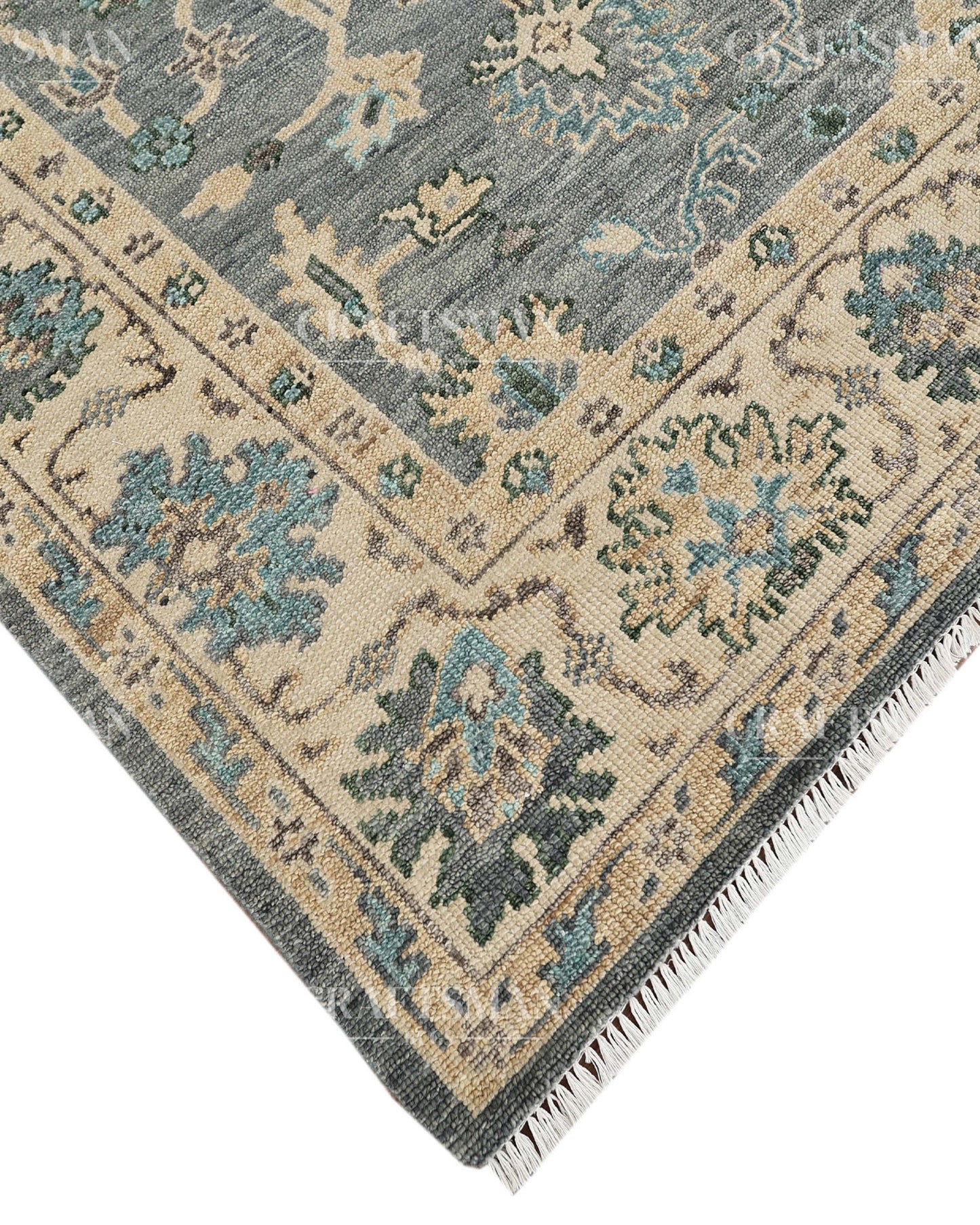 8x10 feet Wool Hand-Knotted Oushak-Inspired Rug | Craftsman Rugs Exclusive