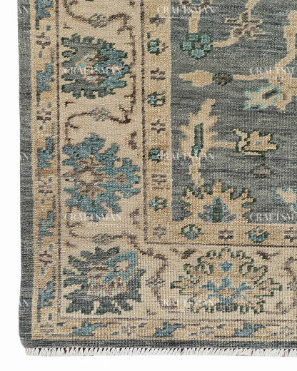 8x10 feet Wool Hand-Knotted Oushak-Inspired Rug | Craftsman Rugs Exclusive