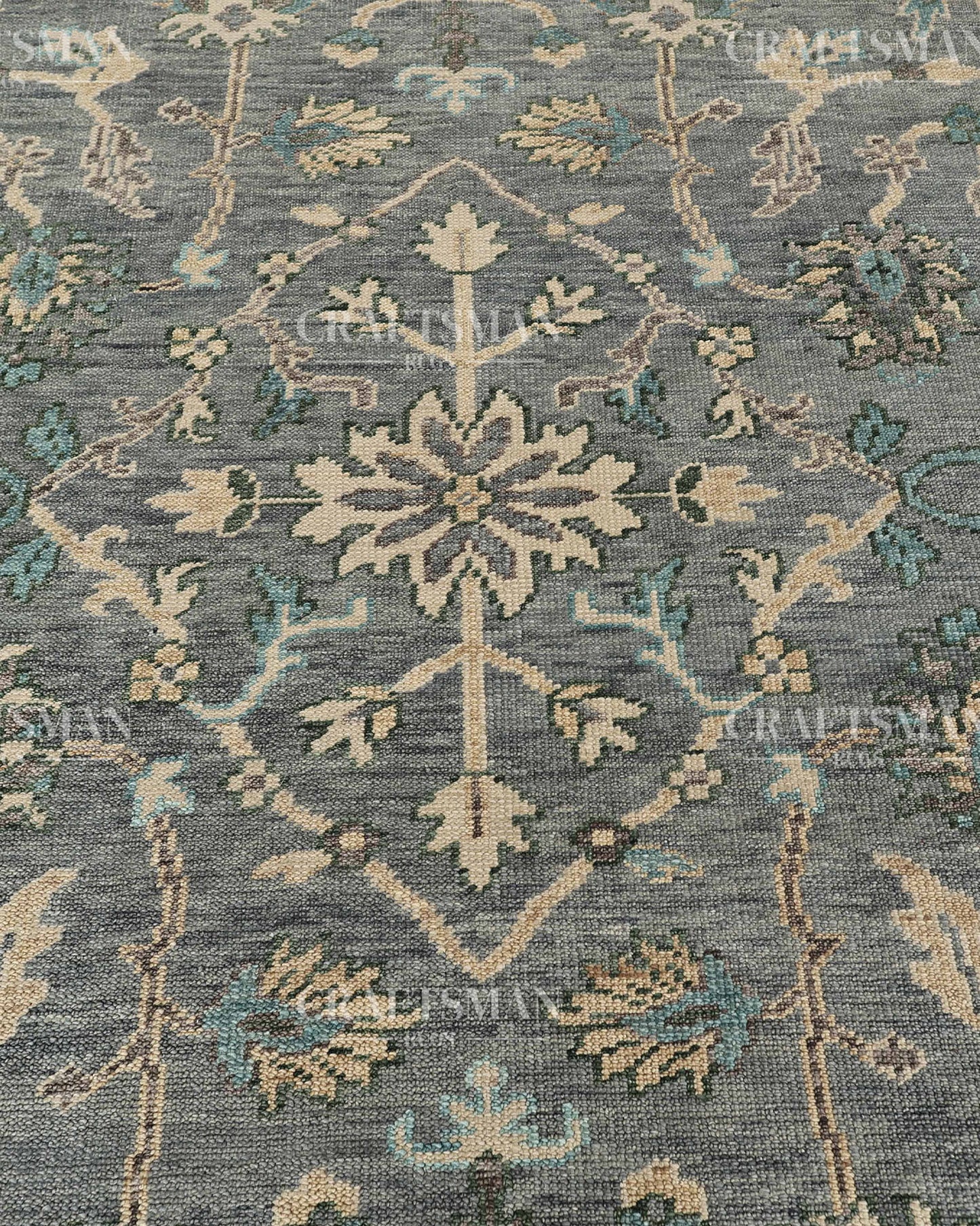 8x10 feet Wool Hand-Knotted Oushak-Inspired Rug | Craftsman Rugs Exclusive