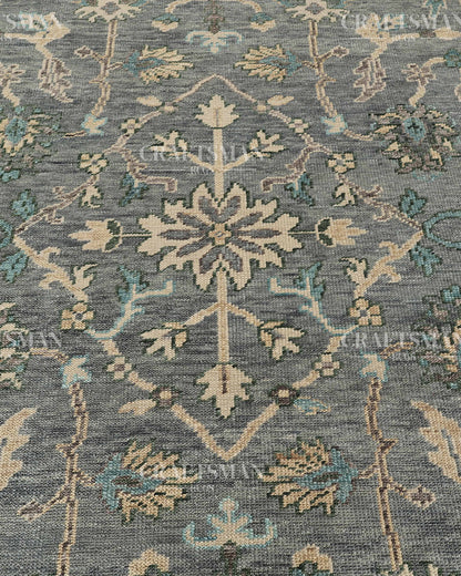 8x10 feet Wool Hand-Knotted Oushak-Inspired Rug | Craftsman Rugs Exclusive