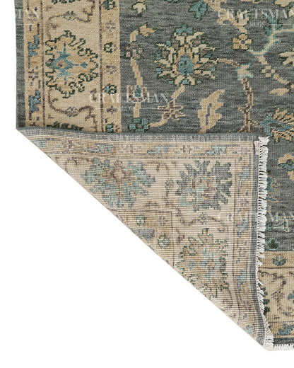 8x10 feet Wool Hand-Knotted Oushak-Inspired Rug | Craftsman Rugs Exclusive