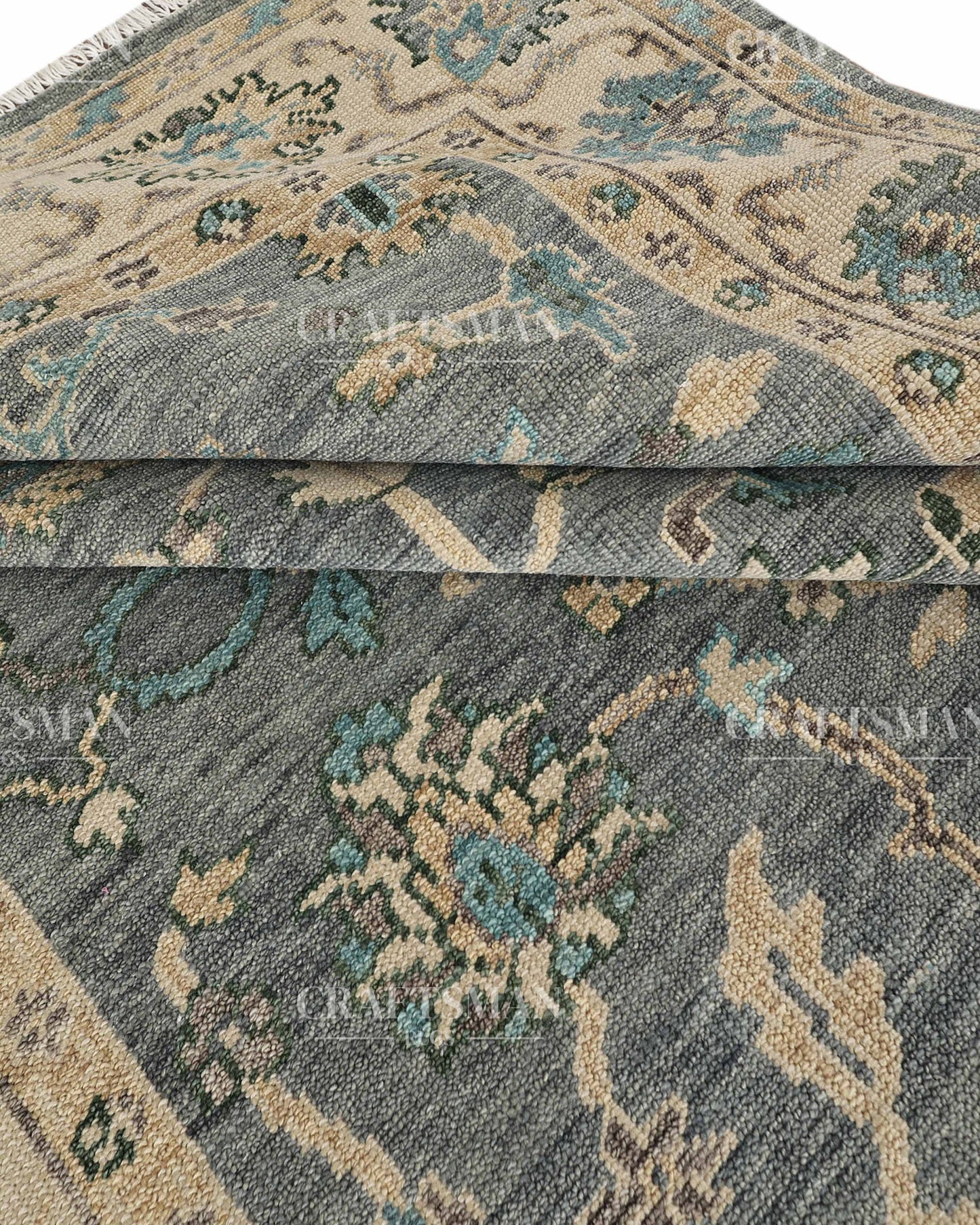 8x10 feet Wool Hand-Knotted Oushak-Inspired Rug | Craftsman Rugs Exclusive