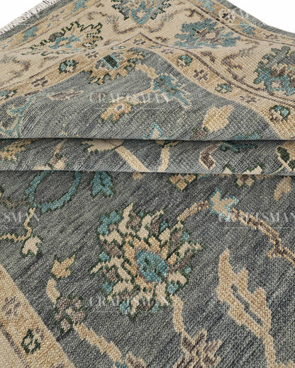 8x10 feet Wool Hand-Knotted Oushak-Inspired Rug | Craftsman Rugs Exclusive