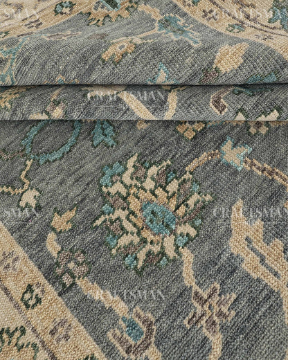 8x10 feet Wool Hand-Knotted Oushak-Inspired Rug | Craftsman Rugs Exclusive