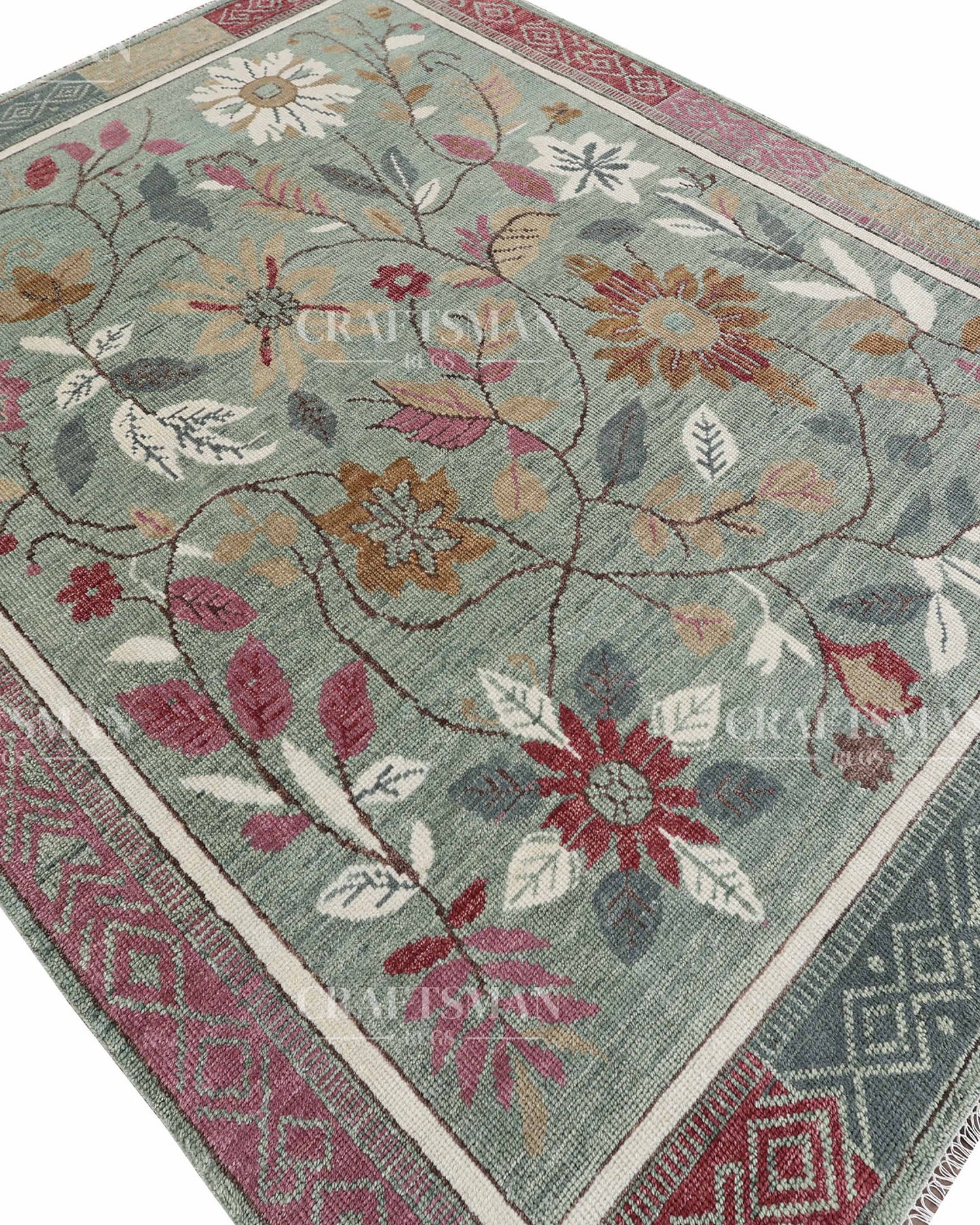 8x10 feet Wool Hand-Knotted Oushak-Inspired Rug | Craftsman Rugs Exclusive