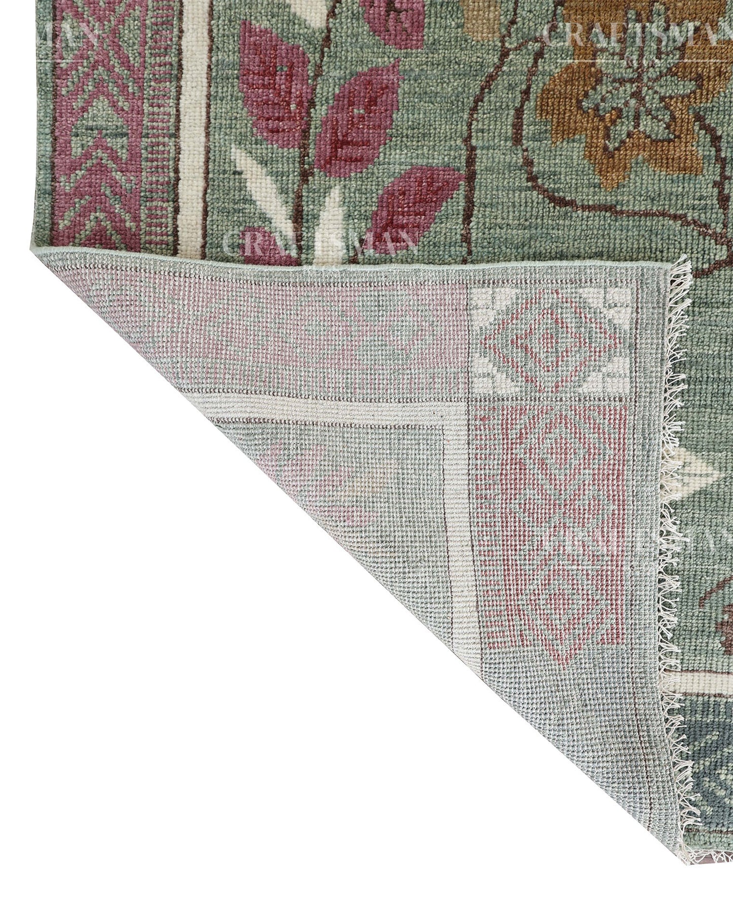 8x10 feet Wool Hand-Knotted Oushak-Inspired Rug | Craftsman Rugs Exclusive