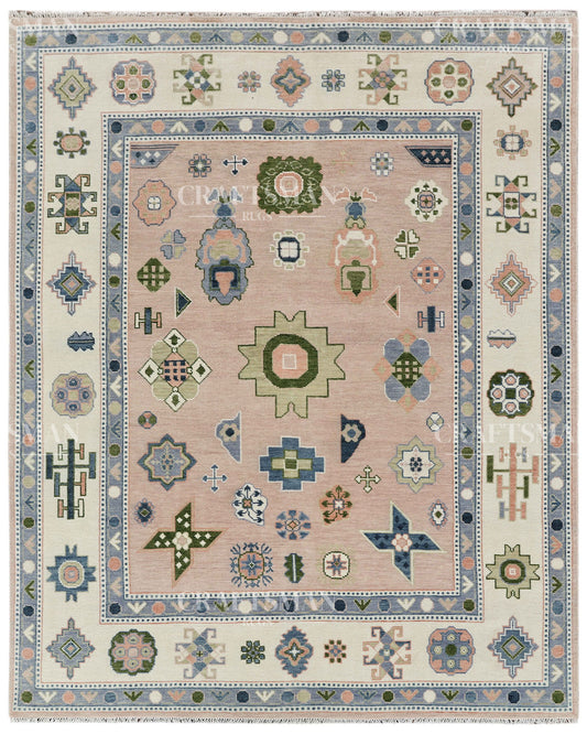 8x10 feet Wool Hand-Knotted Oushak-Inspired Rug | Craftsman Rugs Exclusive