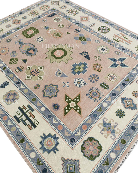 8x10 feet Wool Hand-Knotted Oushak-Inspired Rug | Craftsman Rugs Exclusive