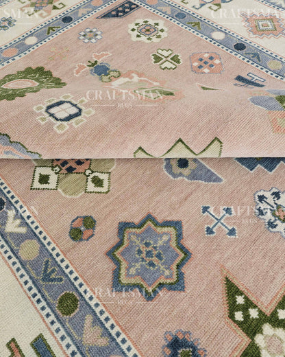 8x10 feet Wool Hand-Knotted Oushak-Inspired Rug | Craftsman Rugs Exclusive