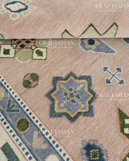 8x10 feet Wool Hand-Knotted Oushak-Inspired Rug | Craftsman Rugs Exclusive