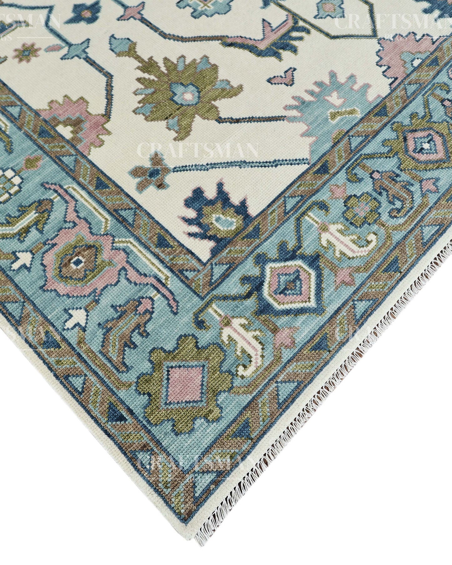 8x10 feet Wool Hand-Knotted Oushak-Inspired Rug | Craftsman Rugs Exclusive